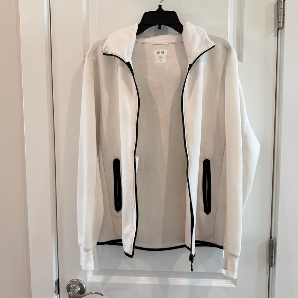 Uniqlo Men’s White Activewear Full Zipper Hooded Jacket sz M - Picture 11 of 12